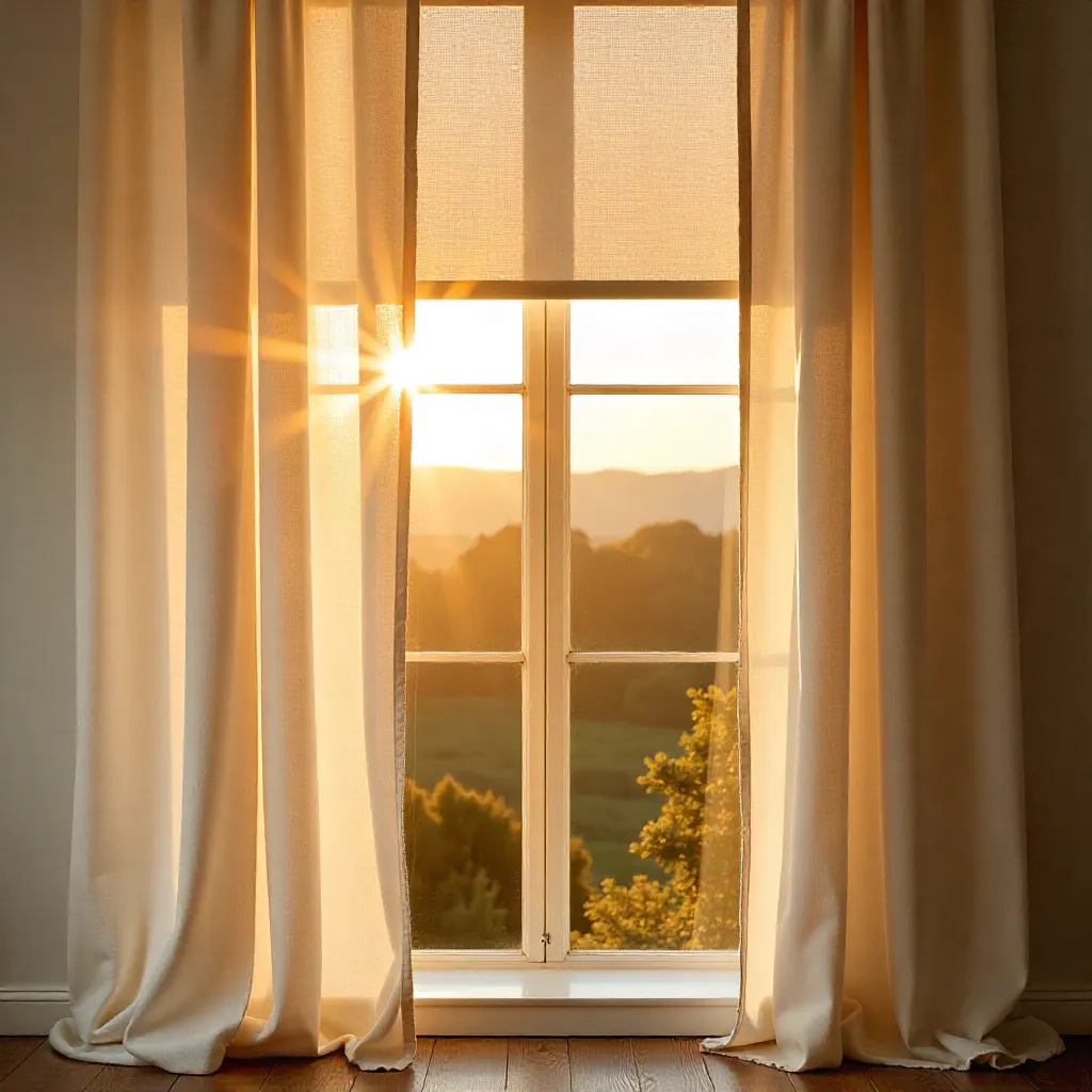 Soft linen fabric with natural texture