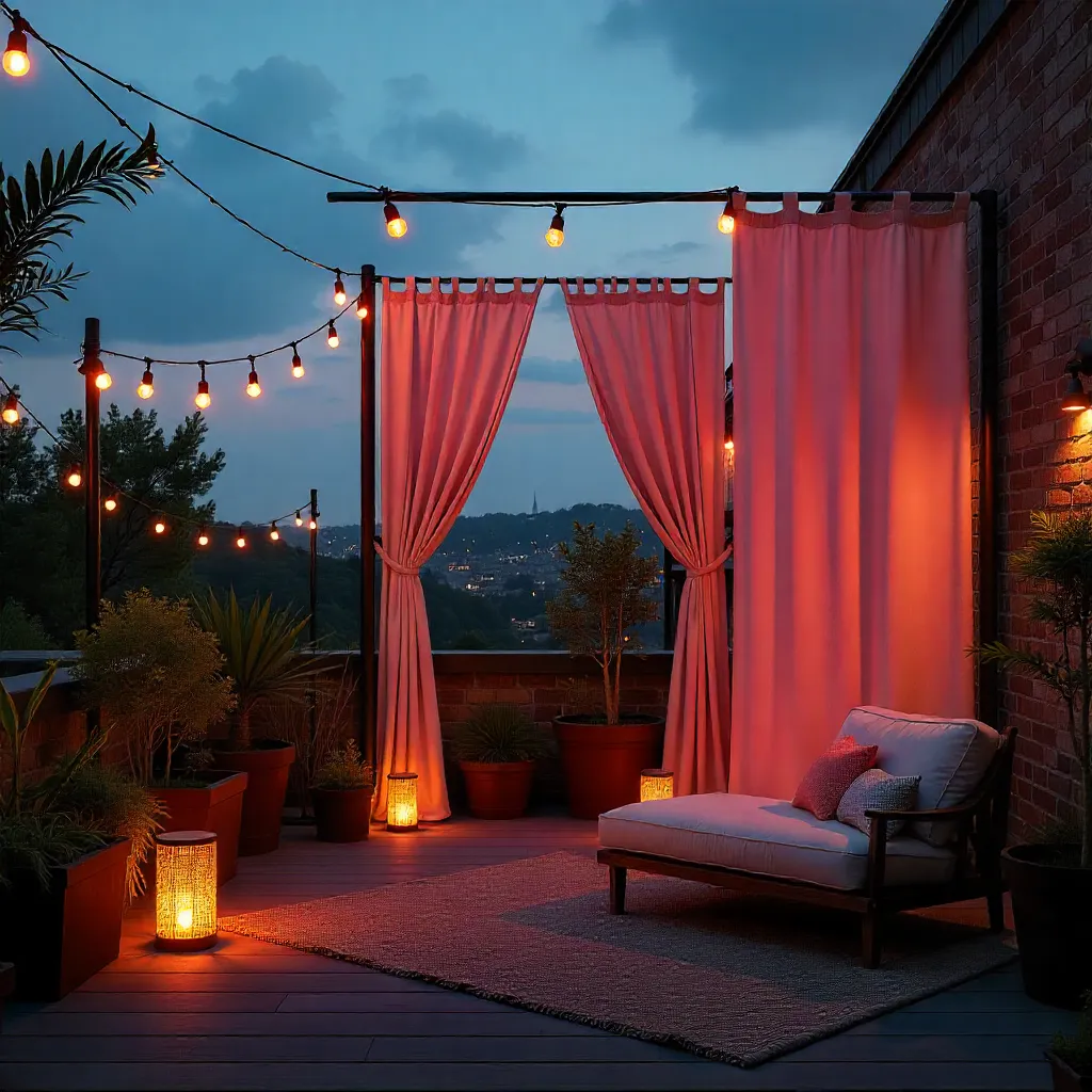 Natural light filtering through organic curtains